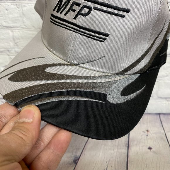 Vintage Hat Cap Strap Back Gray Black MFP Mohawk Propane Embroidered Logo 90s - Picture 7 of 10